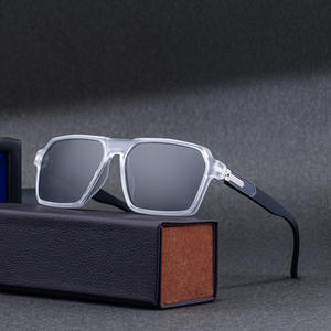 Nouvelles lunettes de soleil polarisées à monture carrée tendance pour hommes, protection UV400, lunettes de soleil pour la conduite en extérieur, monture en plastique et métal - Product Image 4