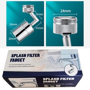 Filtre de robinet de <span class=keywords><strong>douche</strong></span> rotatif universel exclusif à 720 degrés en laiton tête anti-éclaboussures avec double sortie d'eau accessoire de salle de bain - Product Image 5