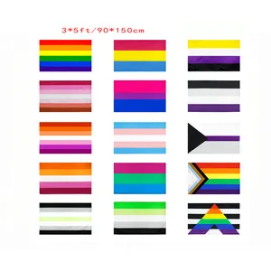 Banderas personalizadas del orgullo de 3x5 pies, Bandera de aleación de aliado recto del arco iris LGBT, banderas lesbianas, banderas del orgullo gay Lgbt