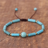 Bohème 4*13mm Tube Turquoise Pierre Naturelle Perles Bracelet Boho Mode Multi Couleurs Jaspe Dainty Bracelet Bijoux Dropship