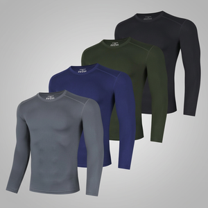 Quick-Drying Breathable <b>Long</b> <b>Sleeve</b> Yoga <b>Top</b> For Adults Fitness Crew Neck Solid Color Polyester Sweat-Wicking Athletic Shirt - Product Image 1