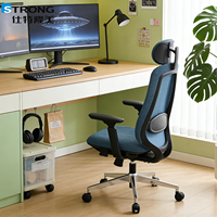 Chaise de bureau de direction moderne de luxe à dossier haut avec support lombaire réglable, chaise de bureau ergonomique en tissu