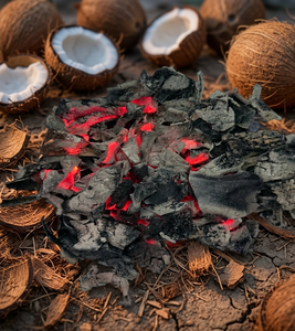 Carbón bioactivo de cáscaras de coco seleccionadas con carbonización controlada que garantiza un calor fuerte, bajo contenido de cenizas y un uso energético eficiente. - Product Image 1