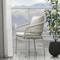 Chaise de salle à manger BHR pour l'extérieur, cadre en aluminium résistant aux intempéries, coussin imperméable, design moderne pour hôtel, jardin, entièrement personnalisable
