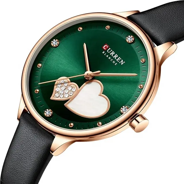 CURREN 9077 Women Top Brand Elegant Leather Strap Thin Quartz Watch