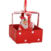 단철 귀여운 산타 클로스와 선물 상자 크리스마스 장식 펜던트