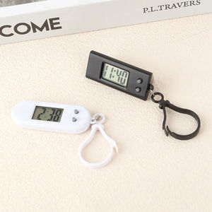 Mini horloge numérique LED triangulaire silencieuse avec boucle, anti-chute, pour sac à dos, vente en gros - Product Image 1