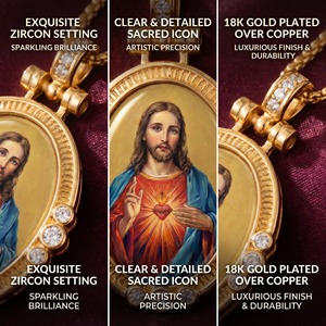 Colgante Ovalado Esmaltado a Mano del Sagrado Corazón de Jesús, Venta al por Mayor en México y España - Product Image 2