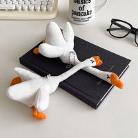 Porte-clés en peluche canard blanc amusant en gros, pendentif canard articulé et réglable, breloque de sac mignonne pour cadeau