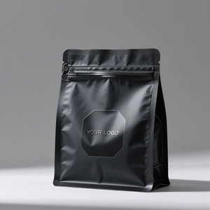 Logo tùy chỉnh giấy kraft có khóa kéo van đứng lên túi Đậu Túi phía dưới bao bì túi Đậu túi Cà phê - Product Image 1