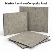 Panneau composite en aluminium marbré recouvert de PVDF, veinage prononcé, 4 mm, pour la décoration des murs extérieurs de villas