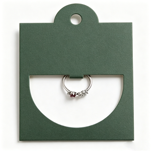Boîte cadeau écologique pour bijoux avec carte de présentation de collier, emballage rectangulaire moderne doublé pour accessoires de mode - Product Image 3