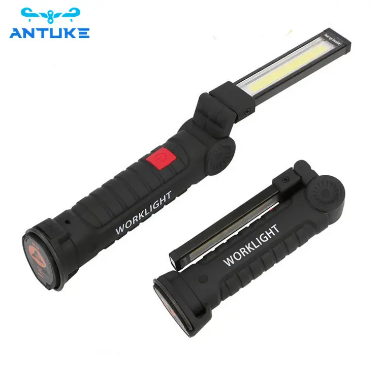 USB multifunctional cob magnet automatic maintenance led work light red warning light strong light flashlight
