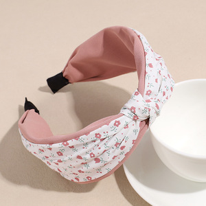 Diadema Floral Elegante para Mujer, Banda Ancha de Tela para el Cabello con Colores Mixtos, Accesorios para el Cabello Estilo Boho Chic para Niñas - Product Image 3