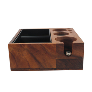 Large Espresso Knock Box and Tamping <b>Station</b>, Solid Wood Espresso Accessories Organizer Box - Product Image 2