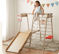Ensemble de jeux en acier le plus vendu, centre d'activités intérieur avec toboggan, balançoire, corde d'escalade pour l'entraînement sensoriel des tout-petits