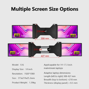 Portátil USB tipo C de 14 pulgadas con panel IPS Full HD Sistema portátil de monitor triple y cuádruple - Product Image 4