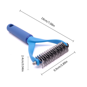 Brosse de toilettage rotative double face pour animaux de compagnie, râteau à sous-koirage en acier inoxydable pour chats et chiens, outil démêlant et dépilatoire - Product Image 1
