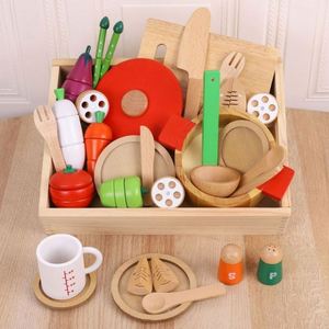Juego de Juguetes de Madera para Cortar Frutas y Verduras, Juego de Imitación para la Educación Temprana, Comida de Juguete para Niños - Product Image 3