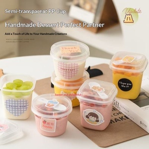 Coperchio per bicchieri monouso in PP a doppio strato, resistente alle alte temperature, per alimenti, per latte, <span class=keywords><strong>yogurt</strong></span>, gelato, budino - Product Image 1