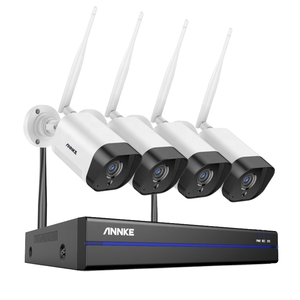 Système de sécurité <span class=keywords><strong>ANNKE</strong></span> 8CH 5MP WiFi NVR pour entreprise, 3K, 4 caméras sans fil, microphone bidirectionnel, haut-parleur, disque dur, Alexa - Product Image 1