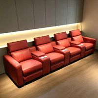 Ensemble de canapés électriques multifonctionnels de luxe en cuir pour la maison, le bureau ou le home cinéma, avec siège inclinable et dossier et repose-pieds réglables