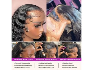 Perruques Courtes Bob en Cheveux Humains Vierges Vietnamiens Naturels, Bouclés Crépus, avec Dentelle Transparente HD, Sans Colle, pour Femmes Noires - Product Image 4