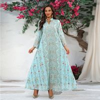 Jalabiya à motifs multicolores brodés, robe islamique pour femmes adultes, robe ample élégante et modeste, vente chaude 2025
