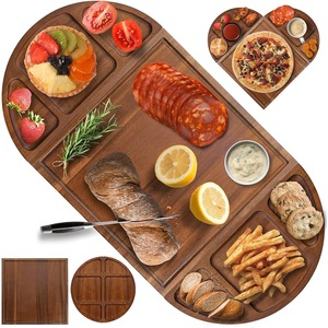 Acacia wood extra-<b>large</b> rectangular magnetic cheese board/steak <b>plate</b>/Western-style <b>plate</b> with magnetic attachment - Product Image 3