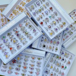 High Quality Fashion Colored Zircon Diamond Personalized Ring Gold Plated Big Gemstone Ring Jewelry Ring Wholesale - Product Image 3