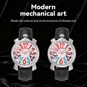 Reloj de Lujo para Hombre, Mecánico Automático, con Esfera con Acabado Sunray, Elegante y de Alta Calidad, con Correa de Cuero Genuino, Ideal para Regalo - Product Image 2