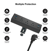 Enchufe de Corriente USB C de Carga Rápida para Escritorio con Abrazadera, 40W, Montaje en Borde de Escritorio, 2 Puertos USB-C PD de 20W