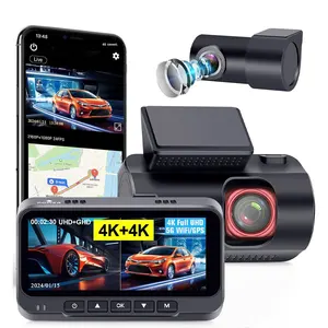 מקליט וידאו לרכב HD 4K עם ראיית לילה Starlight, הקלטה כפולה קדמית ואחורית, חיבור לטלפון נייד דרך WIFI 5G, זווית צילום 170 מעלות, ניטור חניה. - Product Image 1