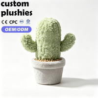 Cactus en peluche vert mignon personnalisé en usine, jouet plante en pot avec visage souriant, cadeau idéal pour la décoration de bureau