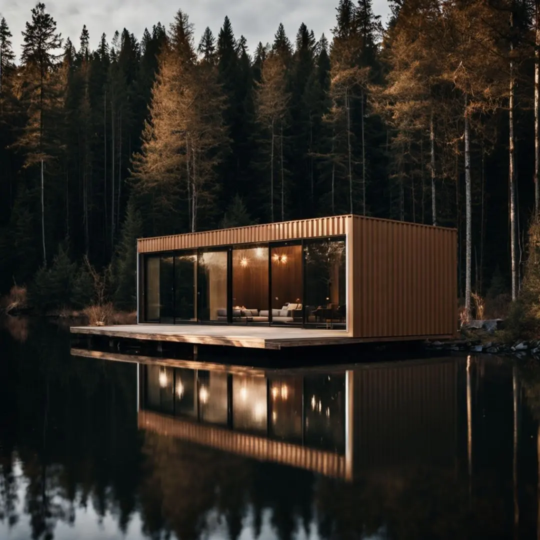 Container Beach Villa Voll möbliert Winzig 1 Geschichte Fertighaus Luxus Living 20Ft Mobile Container Home Lakeside LL