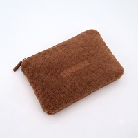 Pochette de maquillage matelassée en tissu éponge avec logo, cadeau de Noël, sac de rangement pour cosmétiques, trousse de voyage pour soins de la peau, vente en gros