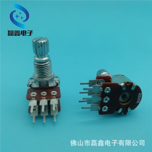 Potentiomètre rotatif double 12 types B1K B1M, résistance M8x0.75, actionneur moleté, 2 gangs - Product Image 2