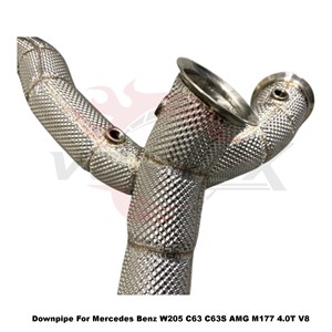 Vortex SS304 Heat Shielded Downpipe System for Mercedes Benz W205 C63 C63S AMG M177 4.0T V8 2015-2021 Motorsport Tuning <b>Kits</b> - Product Image 4