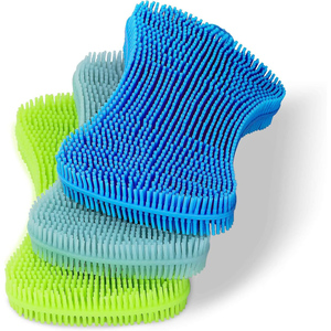 ฟองน้ำล้างจานซิลิโคนสองด้านอเนกประสงค์ เกรดอาหาร ใช้ซ้ำได้ สำหรับทำความสะอาดครัว - Product Image 1