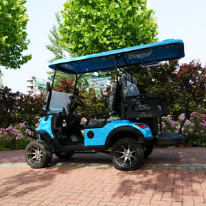 Voiturette de <span class=keywords><strong>golf</strong></span> à essence <span class=keywords><strong>4</strong></span> places surélevée avec moteur 3000W, autonomie de 90 km, <span class=keywords><strong>embrayage</strong></span> à couple élevé, pneus tout-terrain et protection anti-broussailles pour utilisation en ferme et ranch - Product Image 3
