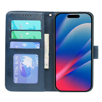 Étui portefeuille en cuir à rabat pour iPhone 18 17 Pro Max 15 14 13 12 11 16e 17e avec porte-cartes et protection intégrée