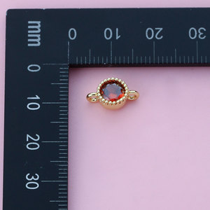 Connecteurs de bijoux ronds en plaqué or 18 carats de haute qualité, résistants au ternissement, breloques en cristal à double boucle pour la fabrication de bracelets - Product Image 5