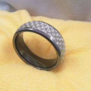 Bague NFC en céramique noire effet bois, personnalisable, étanche, avec puce NTAG216 programmable, gravure laser du logo, cadeau d'affaires intelligent, vente en gros - Product Image 2