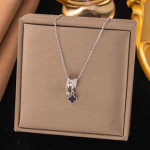 Custom French Style Light Luxury Enamel Drip Glazed Color Diamond Tassel Micro Inlaid Necklace, Fashionable, <b>Sweet</b> and High-end - Product Image 3