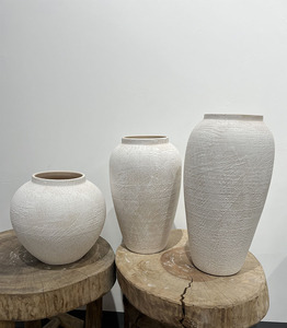 Vaso in <span class=keywords><strong>ceramica</strong></span> minimalista con struttura ruvida con finitura naturale vaso in <span class=keywords><strong>ceramica</strong></span> avorio opaco aspetto organico porta fiori ornamenti regali - Product Image 2