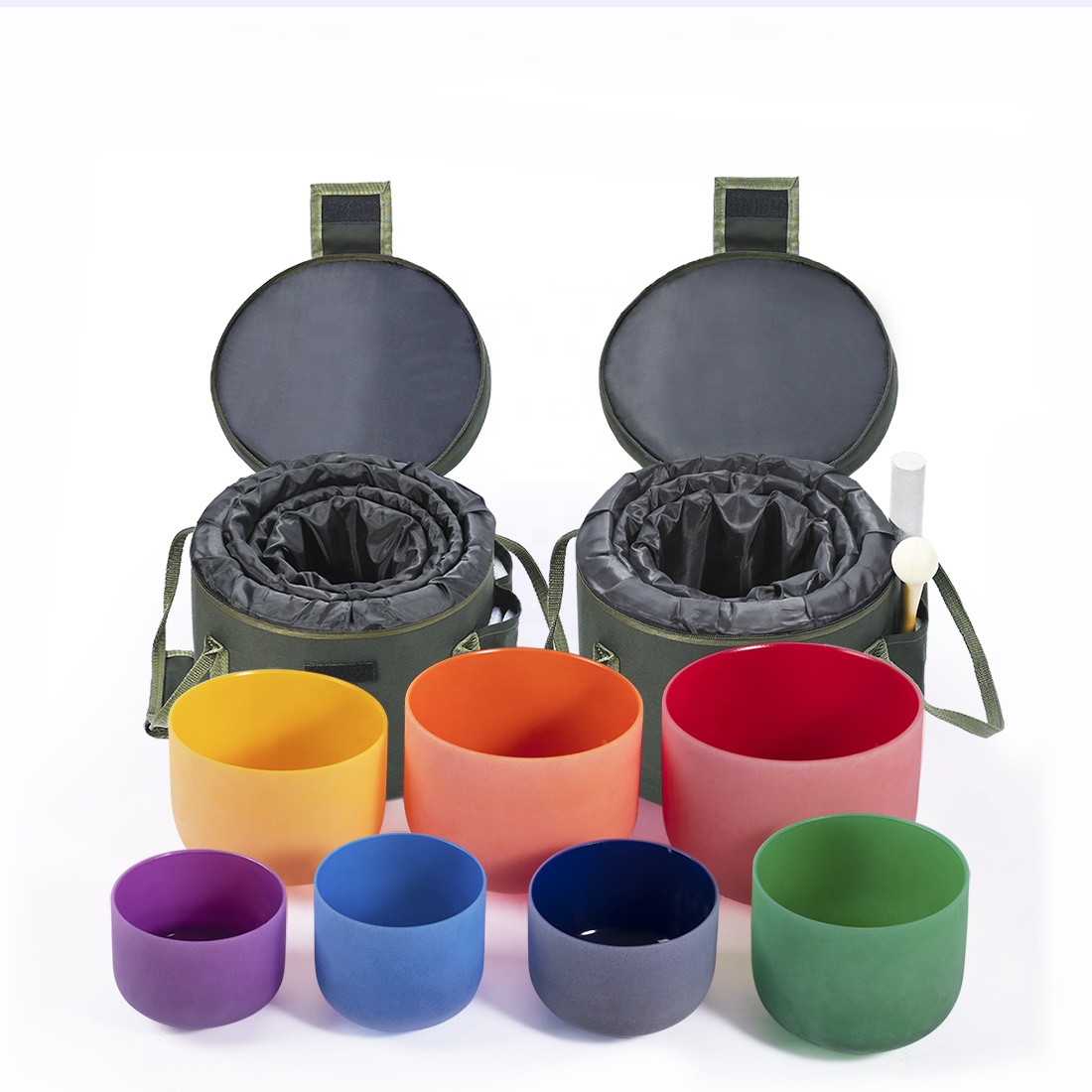 Чаши кварцевые с кристаллами для пения