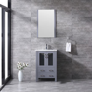 Meuble-lavabo de salle de bain haut de gamme de 24 pouces avec vasque en céramique et caractéristiques résistantes à l'eau - Product Image 1