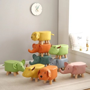 Hiện Đại Sáng Tạo Phim Hoạt Hình Động Vật Băng Ghế Dự Bị Ottoman Rắn Gỗ Thấp Giày Thay Đổi Phân Cho Nhà Trẻ Em Của Nhỏ Phân Miễn Phí Vận Chuyển - Product Image 1