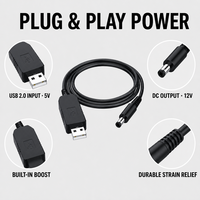 Küçük Ev Aletleri, Router, Optik Modem için USB'den DC 5V - 12V Güç Adaptörü, DC Güç Kablosu