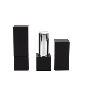 Tubo de lápiz labial magnético clásico, negro, cuadrado, personalizado, embalaje cosmético - Product Image 1
